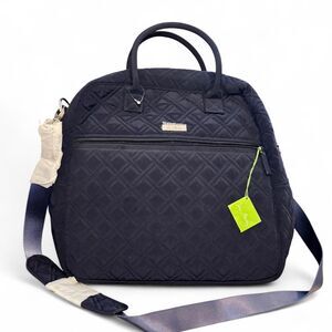 Vera Bradley Classic Navy Overnight Tote Quilted Travel Carry On Bag NWT